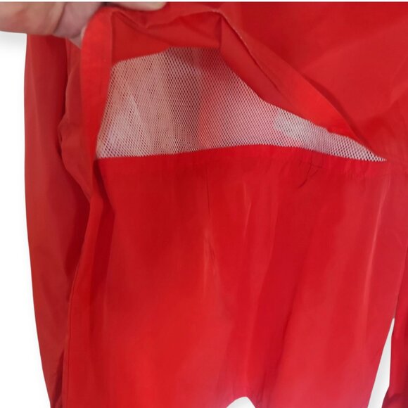 VTG Eddie Bauer Jacket Mens Red Rain Coat Windbreaker Vented Hideaway Hood Sz L - Picture 5 of 5